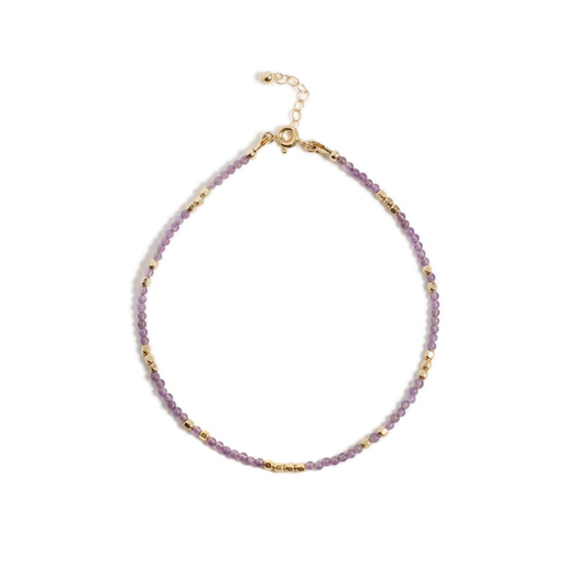 Amethyst Beaded Anklet