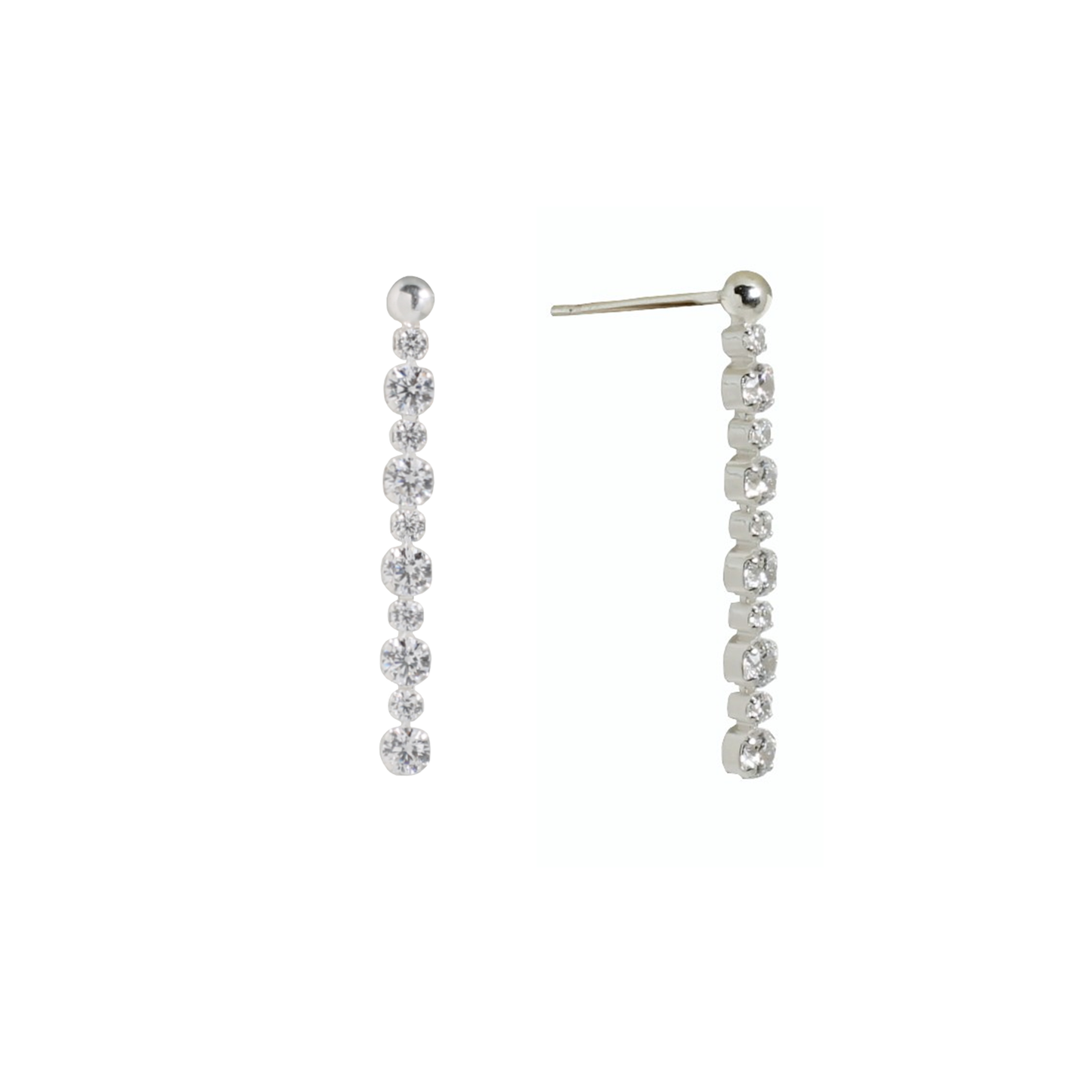 Silver Crystal Drop Earrings